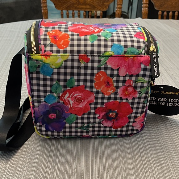 NWT Betsey Johnson Plaid Cube Insulated Lunch Tote - Picture 5 of 9